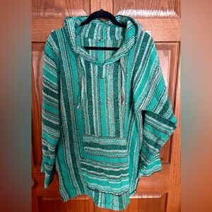 Striped Green Baja Hoodie
